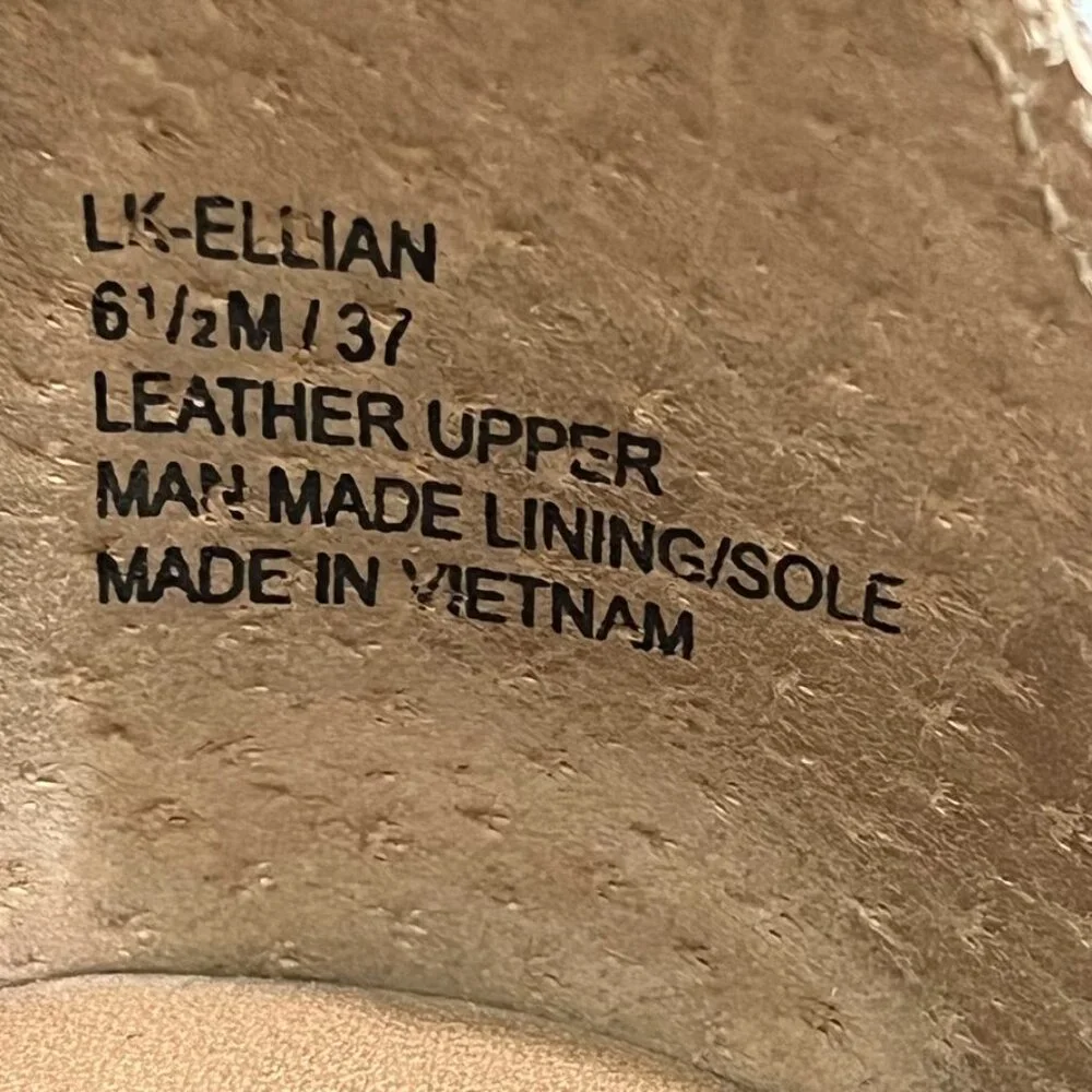 Lucky Brand LK-Elian Leather Strappy Sandals T-Strap White 6.5